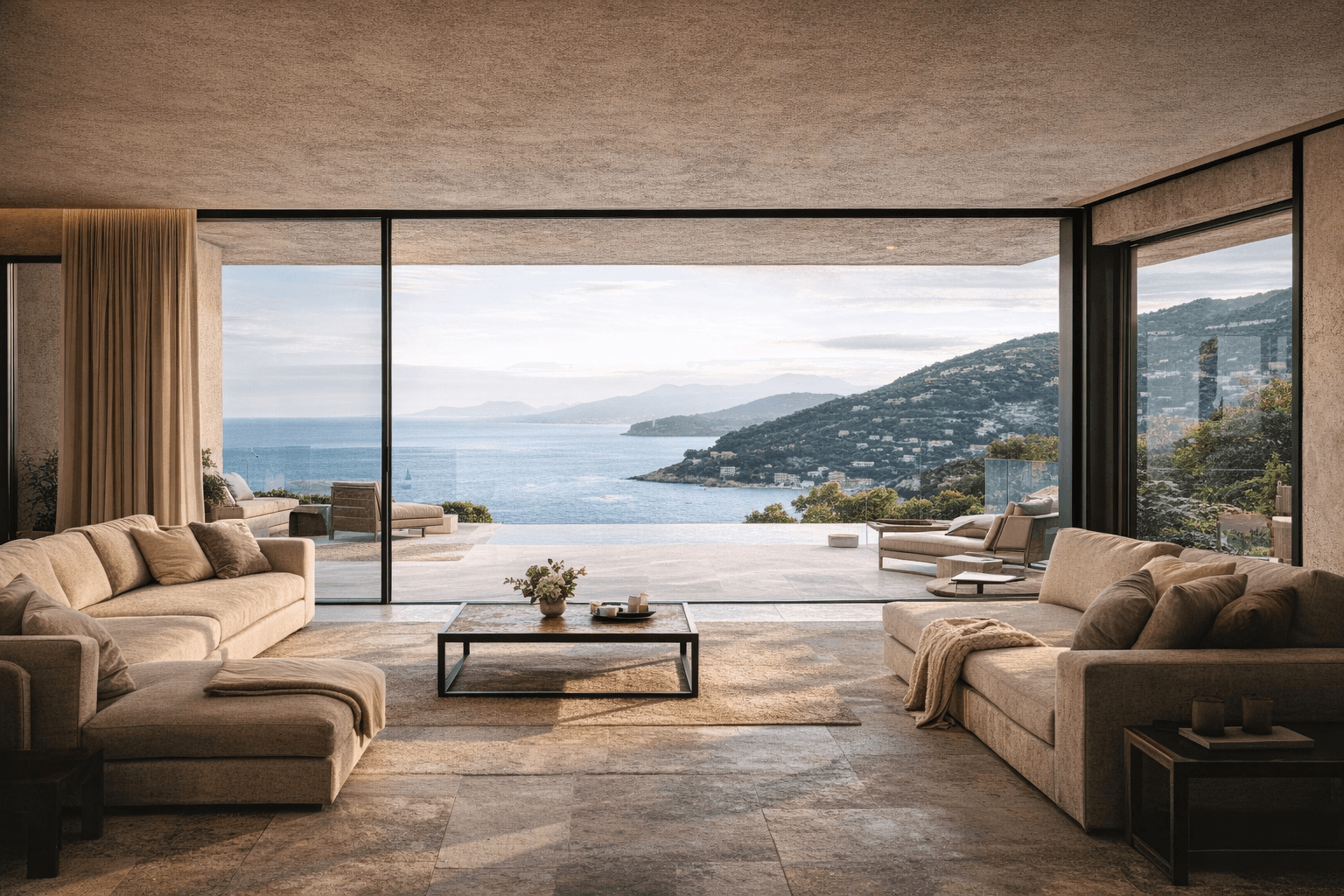 Lieu haut de gamme prêt après nettoyage et remise en présentation