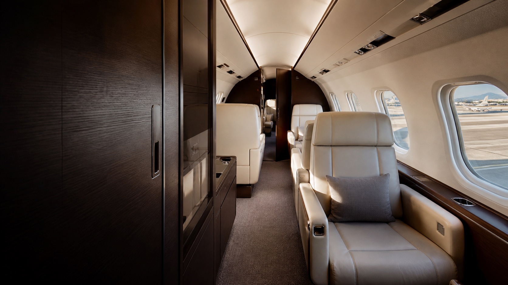 Intérieur d’un jet privé